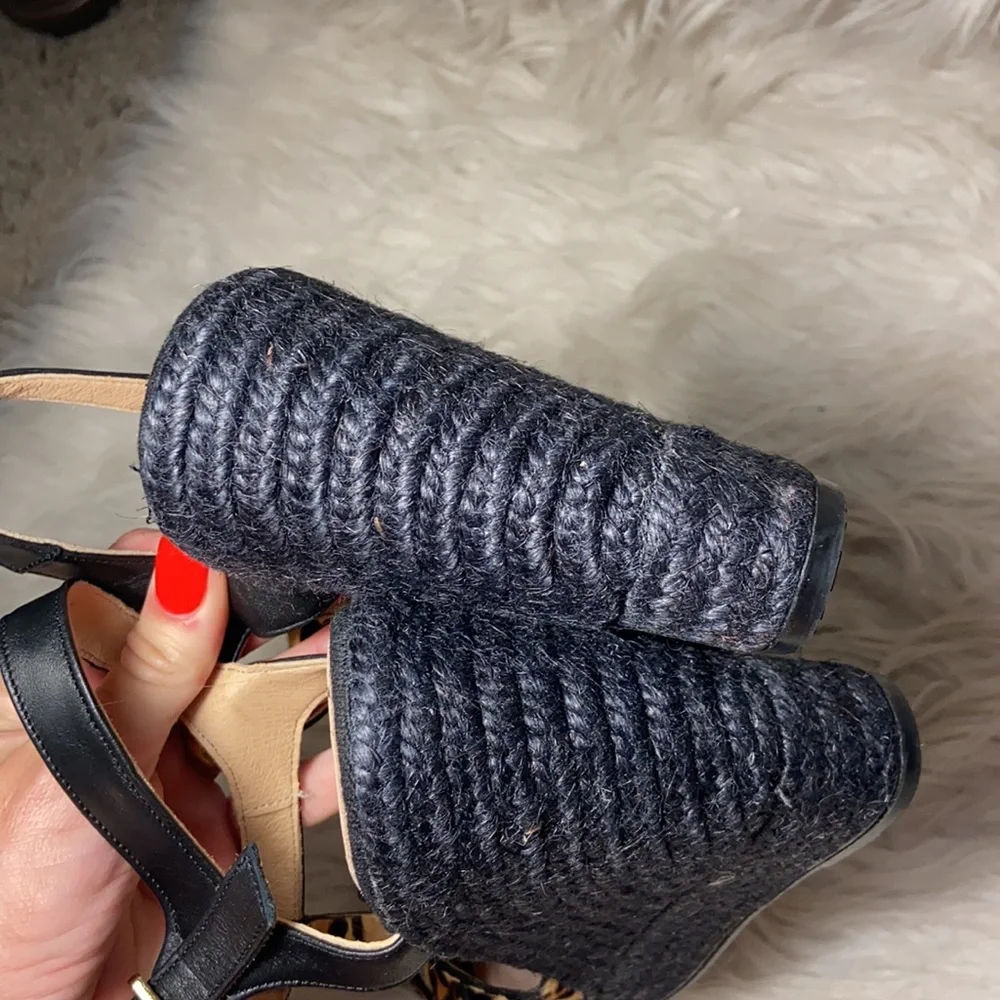 Nwt Kanna Suede Espadrille Platform Wedge animal Sandals